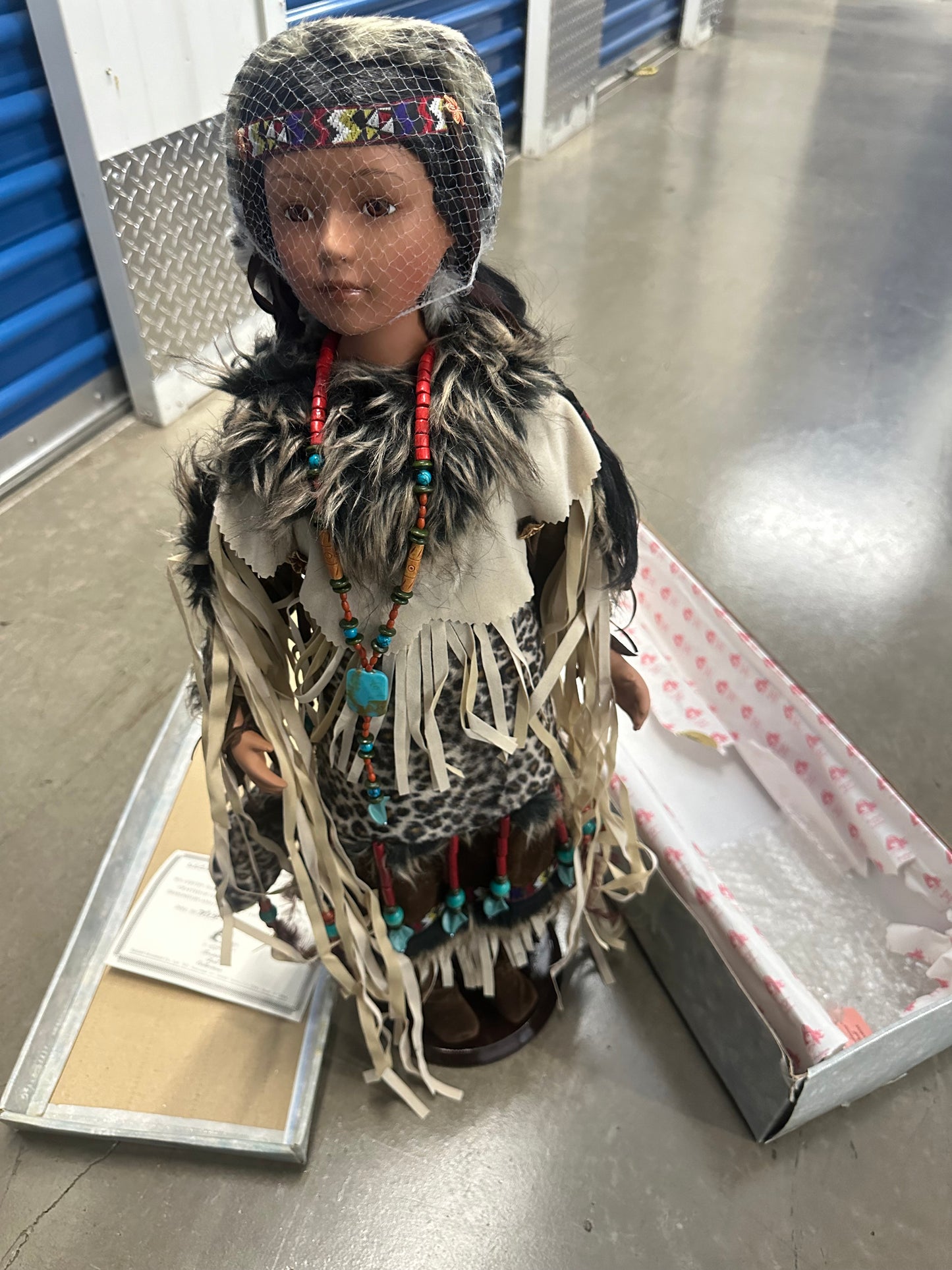 2 American Indian Dolls Porcelain “Midnight” And “South Wind”
