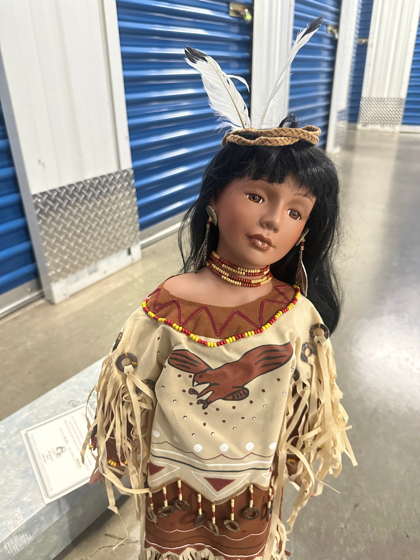 2 American Indian Dolls Porcelain “Midnight” And “South Wind”