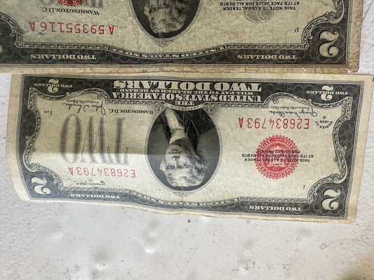 $2.00 Bills Different Year And Series