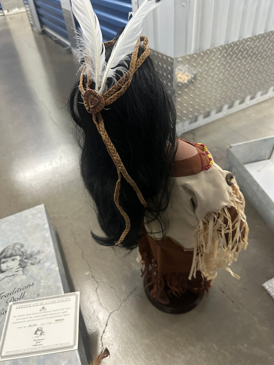 2 American Indian Dolls Porcelain “Midnight” And “South Wind”